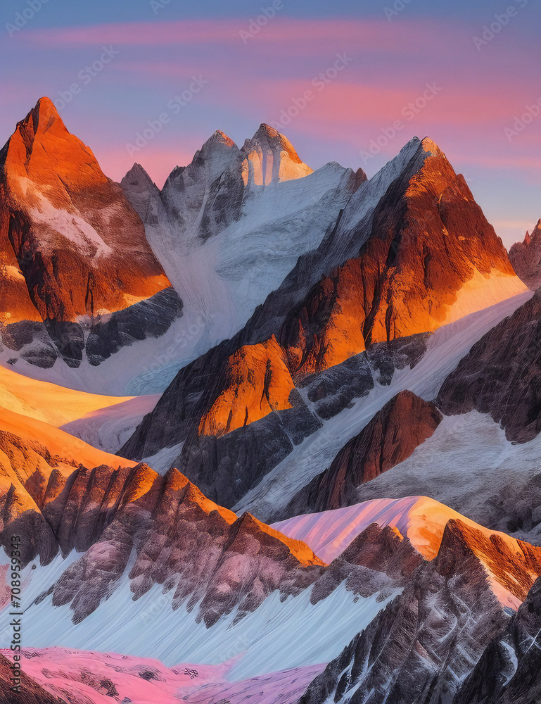 Obraz premium sunset over the mountains