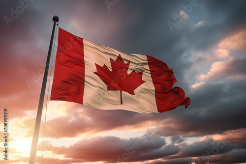 Canada flag. The country of Canada. The symbol of Canada.	
 photo