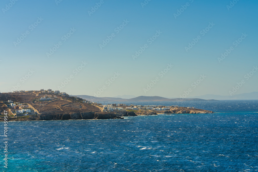 Coast of Mykonos island in Greece
