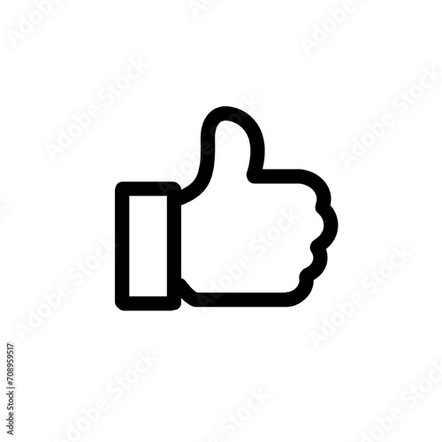 black thumb up symbol icon isolated on white and transparent background vector illustration. black line stroke icon. concept of good approve yes