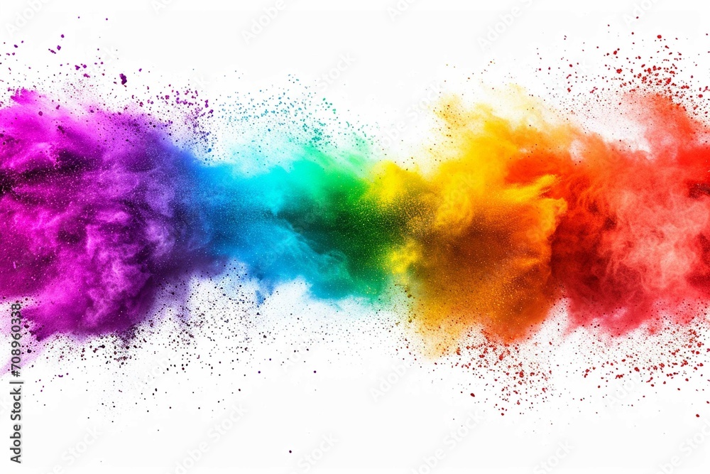 Colorful rainbow Holi paint color powder 