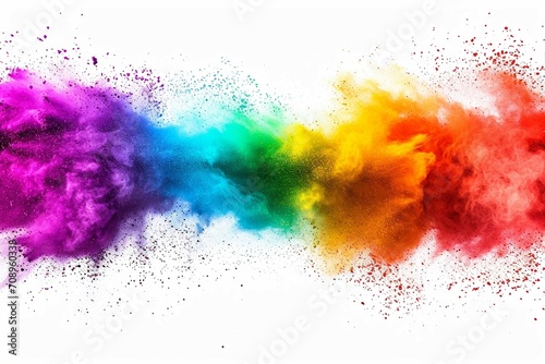 Colorful rainbow Holi paint color powder 