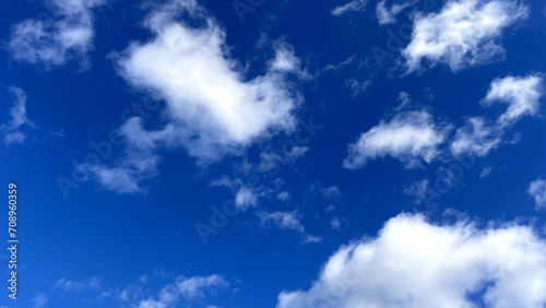 bright blue sky with clouds