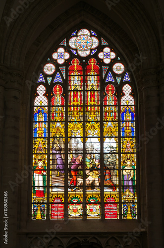 Historic Radiance: Stained Glass Treasure of Ghent Cathedral