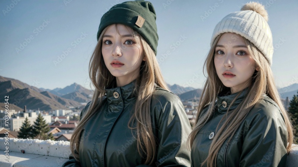 Couple in winter clothes Couple in winter clothes