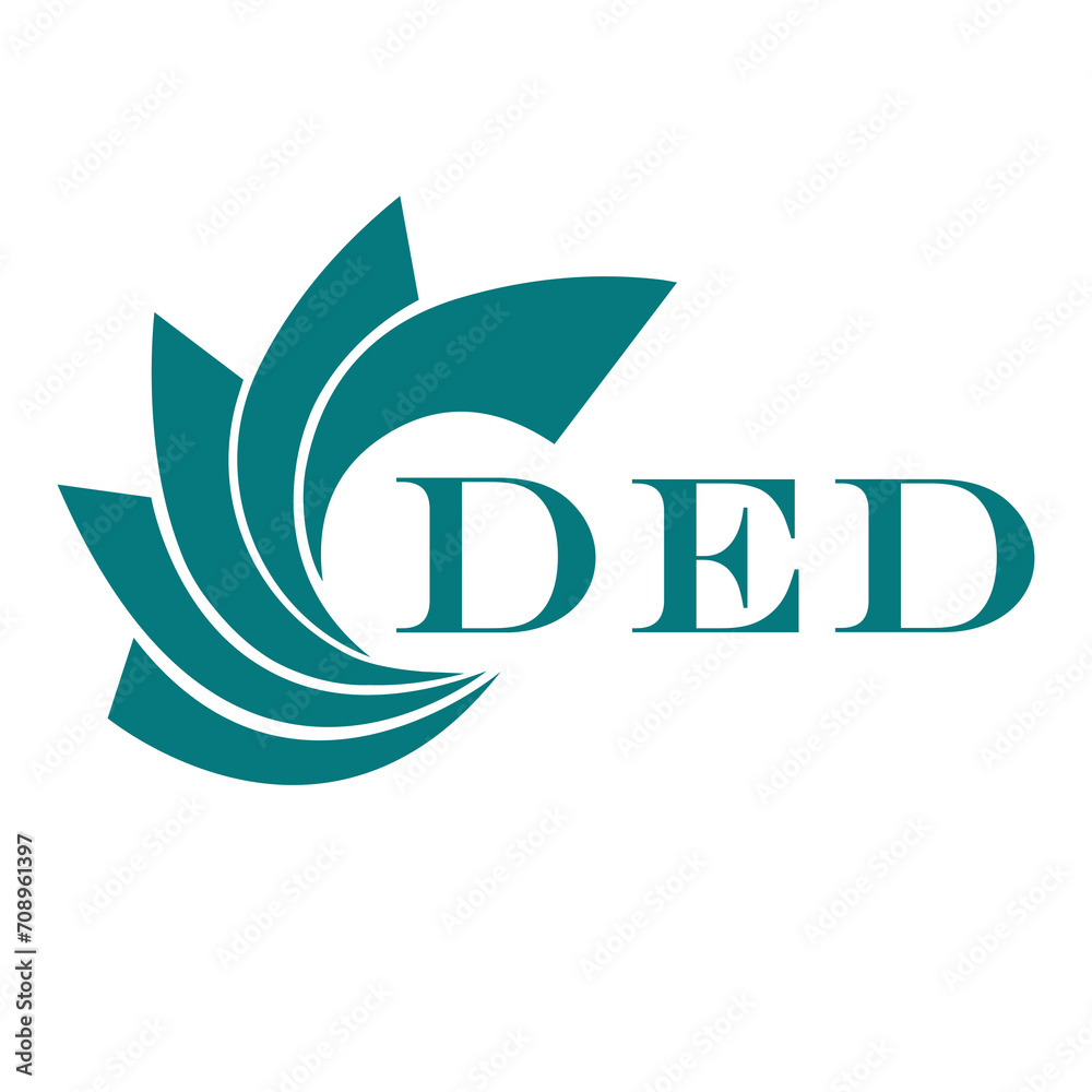 Fototapeta premium DED letter design. DED letter technology logo design on a white background.