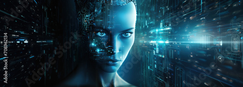an image of an artificial intelligence face © BogdanNikolic