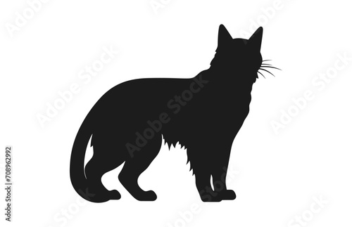 Lynx Cat Silhouette black Vector isolated on a white background