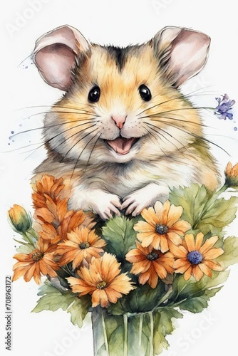 A hamster in flowers © Юлия Жигирь