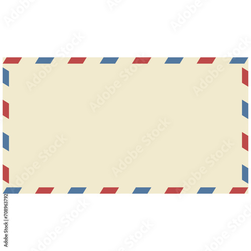 Airmail letter envelope, old yellow envelope delivered by air mail