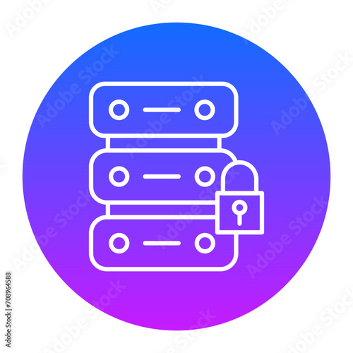 Server Locked Icon of Cyber Security iconset.
