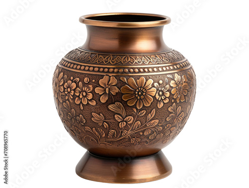 Antique Brass Engraved Vase