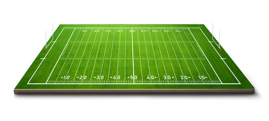 American football field on isolated background