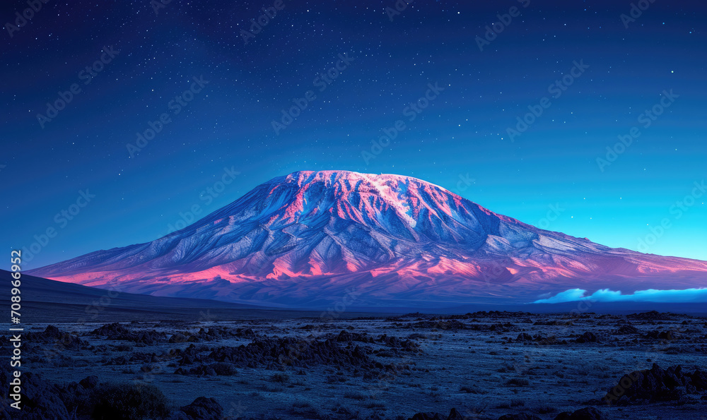 Kilimanjaro on african savannah