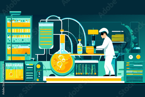 Genetic engineering lab. vektor illustation
