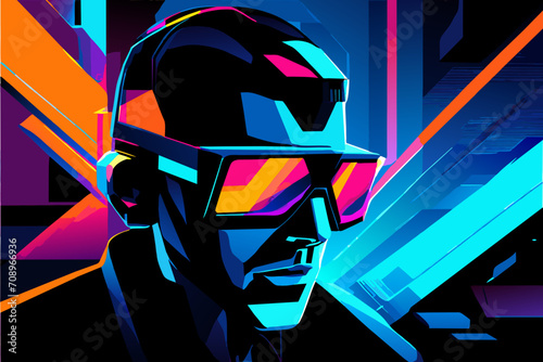 Holographic interface. vektor illustation