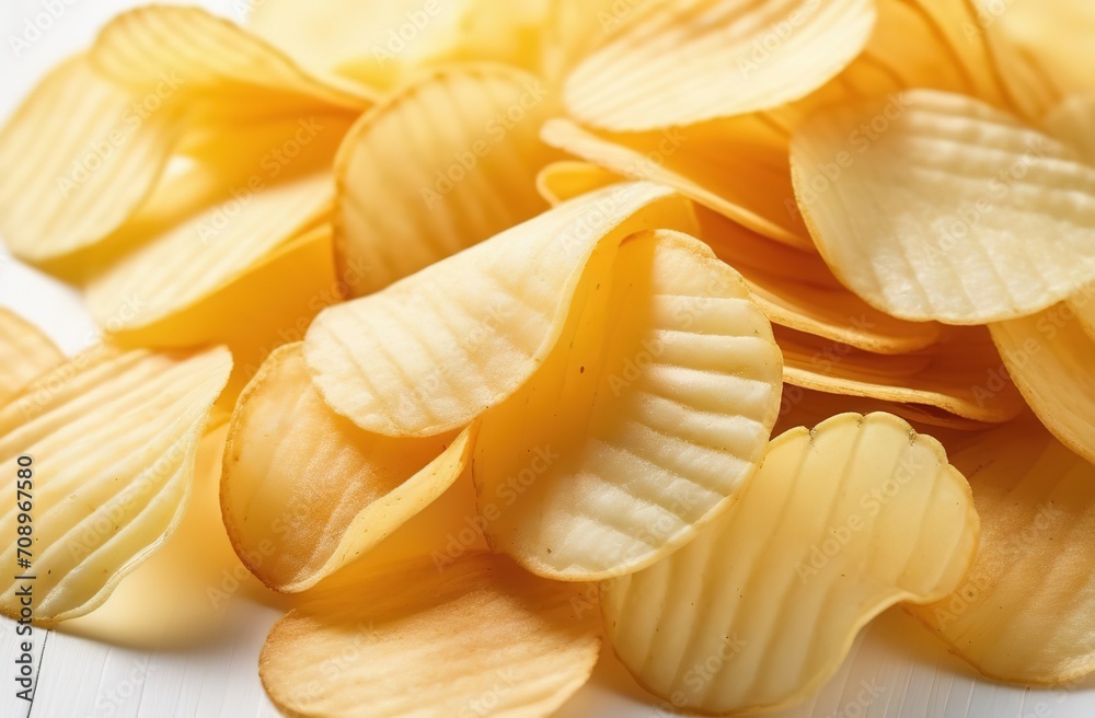 potato chips, flat view