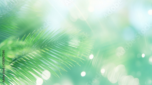 Close-up of pine needles with a soft focus background, highlighting the freshness and tranquility of nature. © tashechka