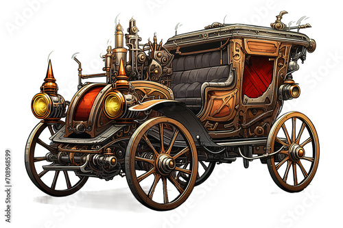 fairytale carriage isolated on PNG Background. Generative Ai.