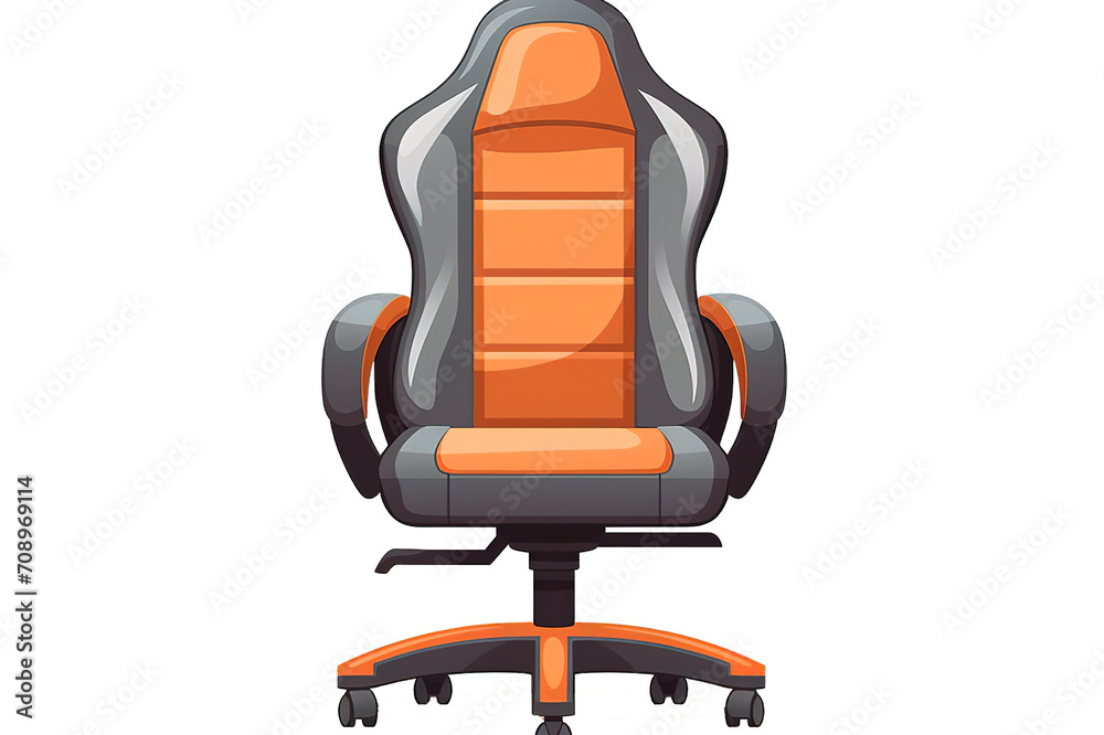 Realistic gaming chair, front view isolated on PNG Background. Generative Ai. Realistic gaming chair, front view isolated on PNG Background. Generative Ai.