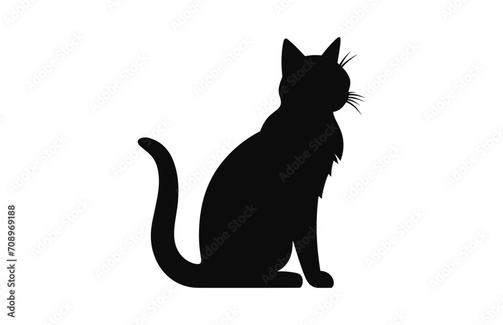 Cat Silhouette Vector art black clip art isolated on a white background