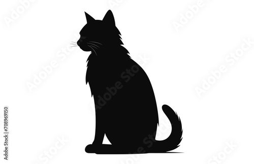 A Cat Silhouette black Vector isolated on a white background