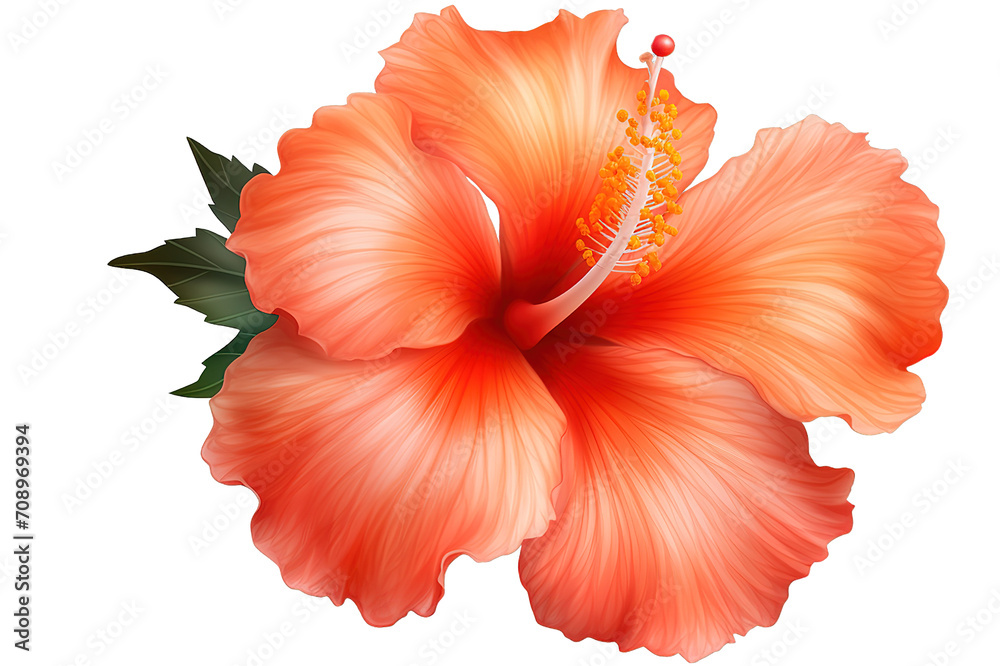 Hibiscus Flower isolated on PNG Background. Generative Ai.