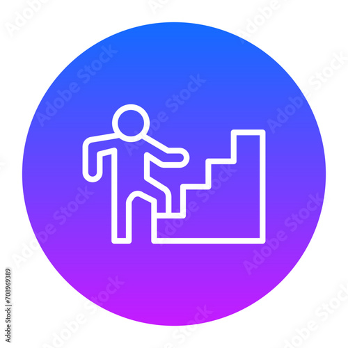 Person Climbing Stairs Icon of Physical Fitness iconset.