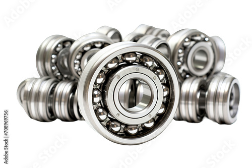 Deep groove ball bearings isolated on PNG Background. Generative Ai.