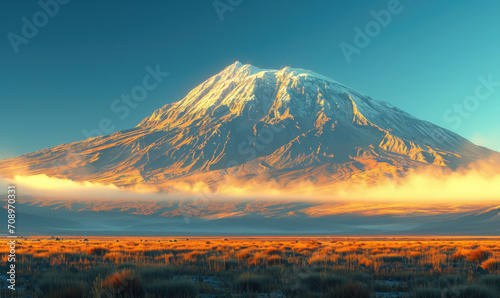 Kilimanjaro on african savannah