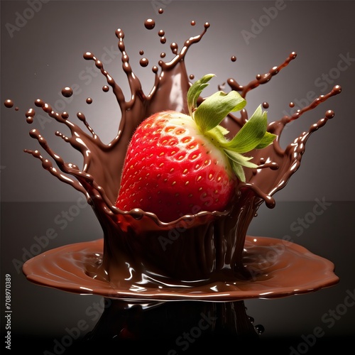 chocolate splash with strawberry
