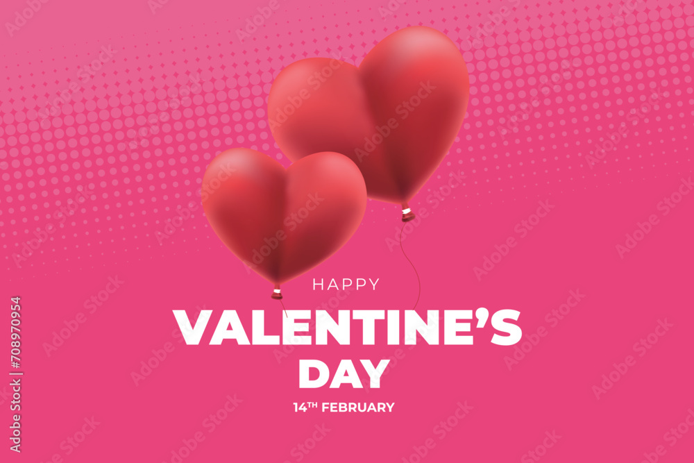 Valentine's Day background, Happy Valentine's Day banner
