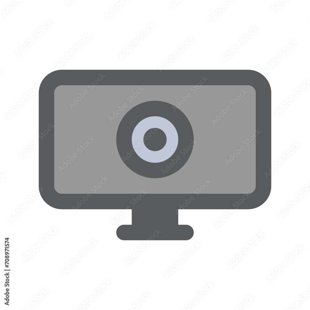 Illustration vector graphic icon of Webcam. Flat Style Icon. Computer And Device Themed Icon. Vector illustration isolated on white background. Perfect for website or application design. Illustration vector graphic icon of Webcam. Flat Style Icon. Computer And Device Themed Icon. Vector illustration isolated on white background. Perfect for website or application design.