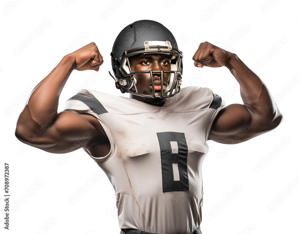 Muscular American football player