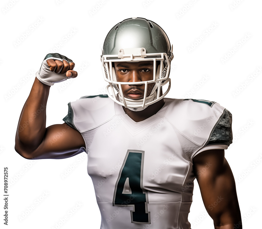 American football player holding his fist