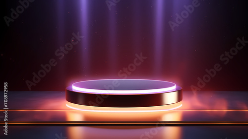 Modern round product advertising podium  booth  stage  product background  promotional event background