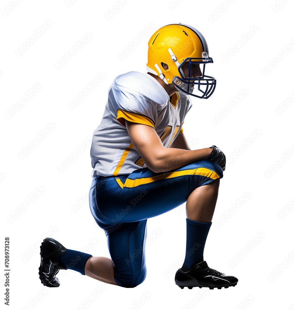 American football taking a knee to pay respect