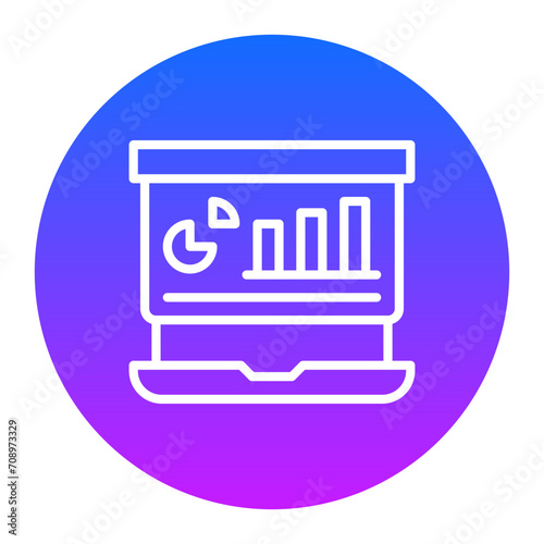 Laptop Presentation Icon of Work from Home iconset.