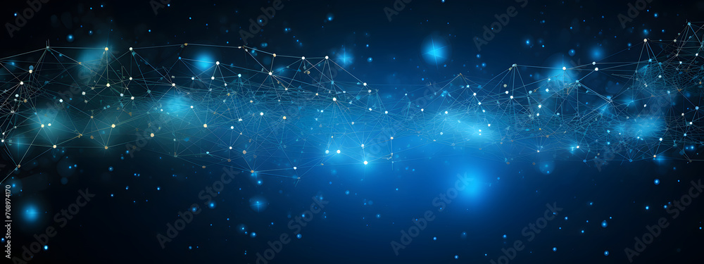 Fototapeta premium Technology background with plexus effect. Big data concept. Binary computer code. Vector illustration