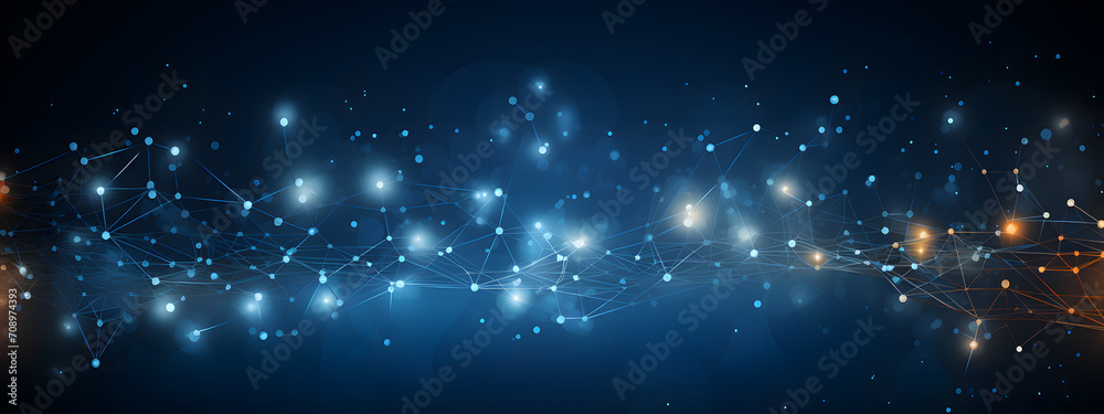 Obraz premium Technology background with plexus effect. Big data concept. Binary computer code. Vector illustration