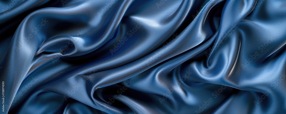 Dark blue Silk fabric texture background Dark blue Silk fabric texture background