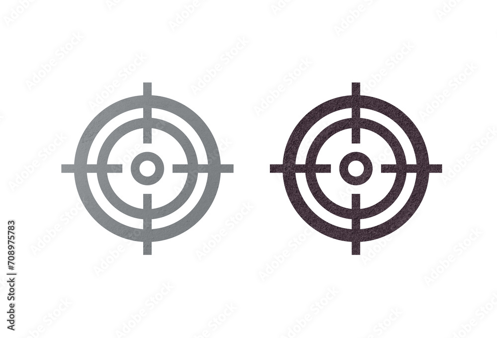 Aim poin gun icon symbol brown and gray Aim poin gun icon symbol brown and gray