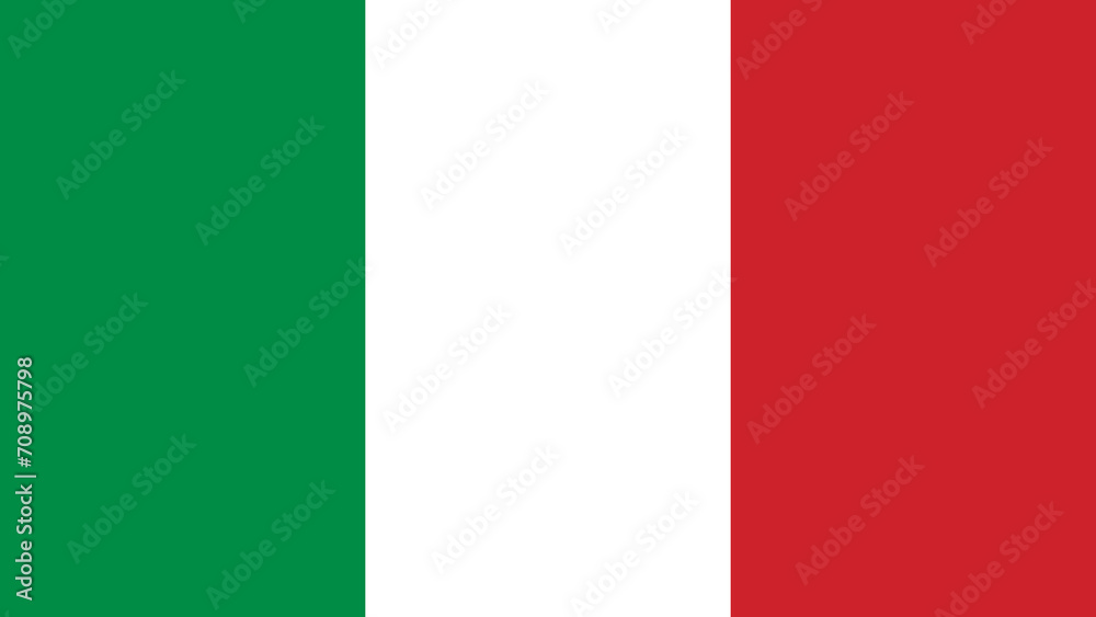 The national flag of Italy with the correct official colours which is a tricolour of three vertical stripes of green, white and red, stock illustration image The national flag of Italy with the correct official colours which is a tricolour of three vertical stripes of green, white and red, stock illustration image