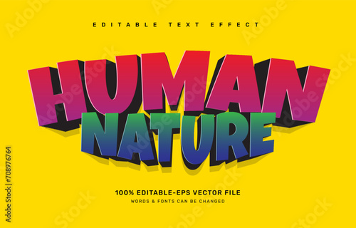 Human nature editable text effect template