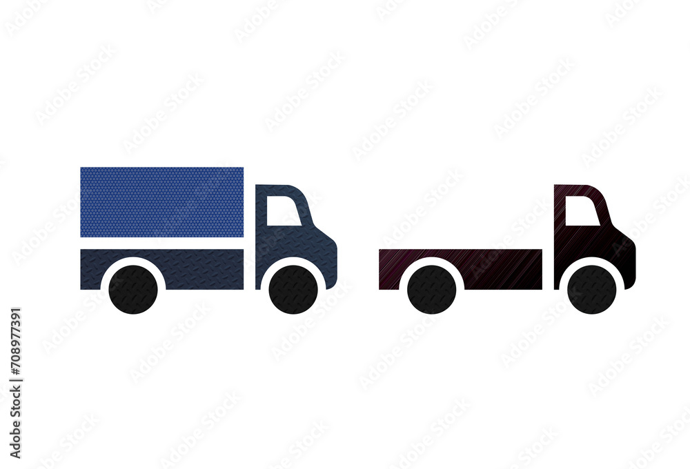 Delivery car icon symbol black and blue