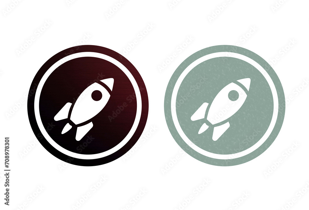Rocket icon symbol green and brown Rocket icon symbol green and brown