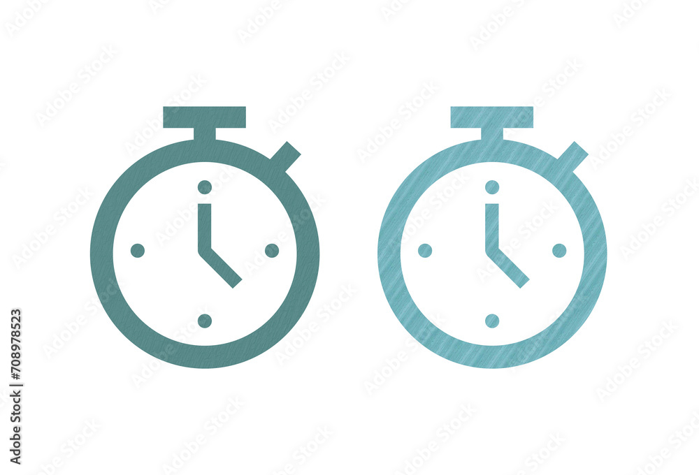 Stopwatch icon symbol green and blue Stopwatch icon symbol green and blue