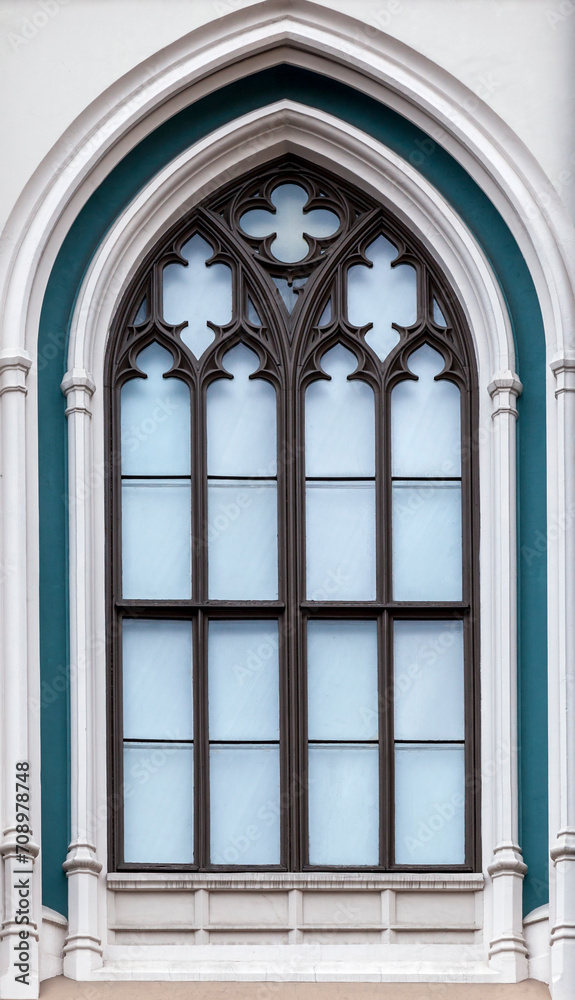 Ornamented window of a cathedral in gothic style