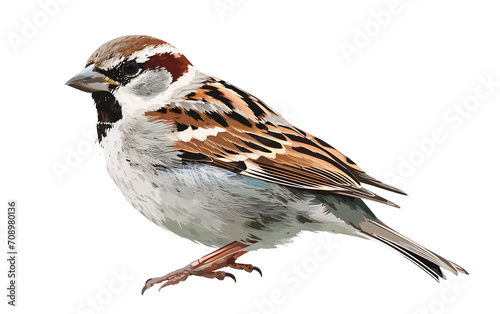 Chipping Sparrow on Transparent Background