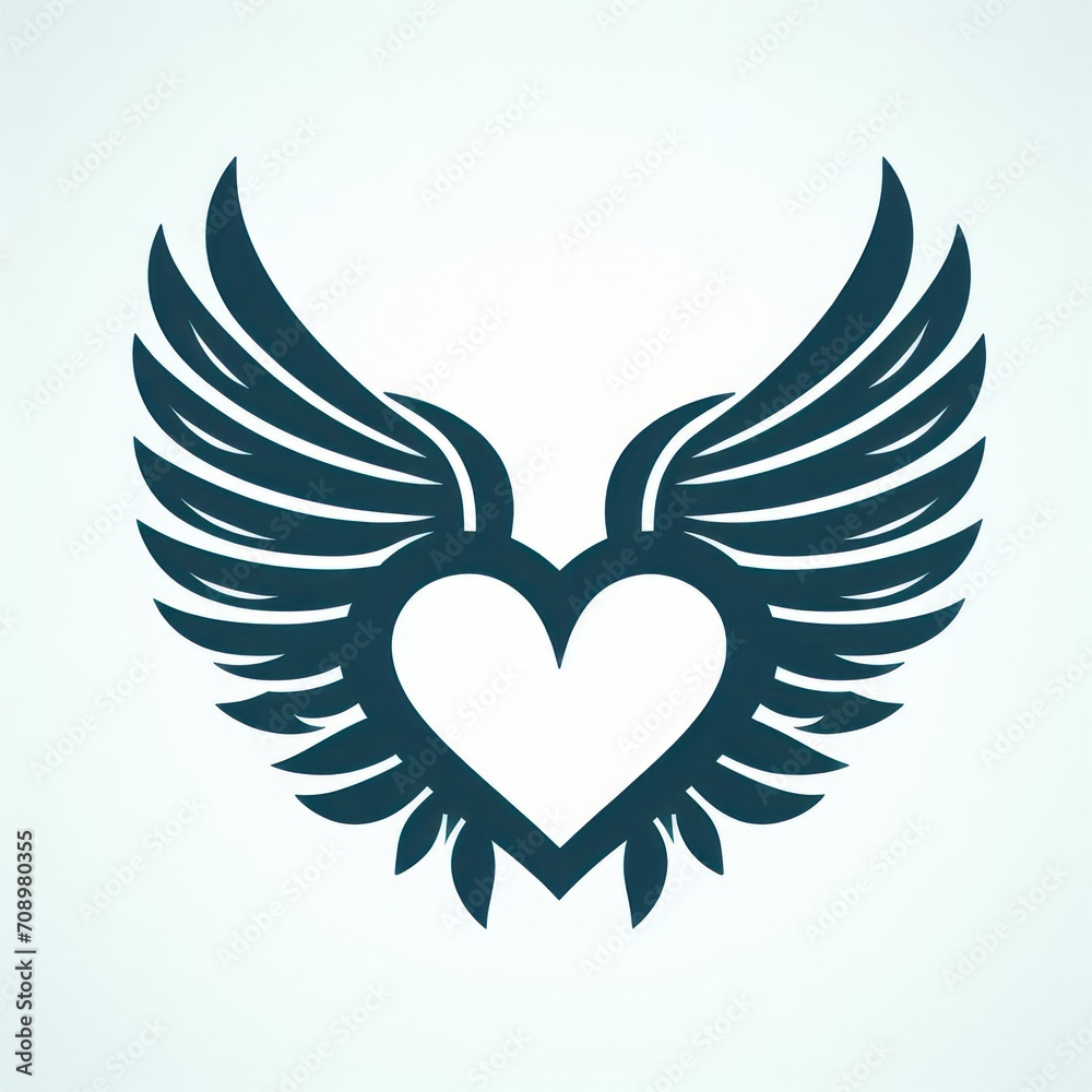 heart with wings or heart and wings heart with wings or heart and wings